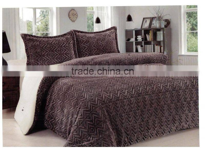 new faux fur match velvet soft quilt with filling for european market