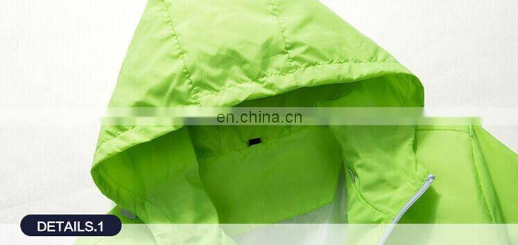 Men and women Polyester thin coat Light weight windbreak jacket with hood