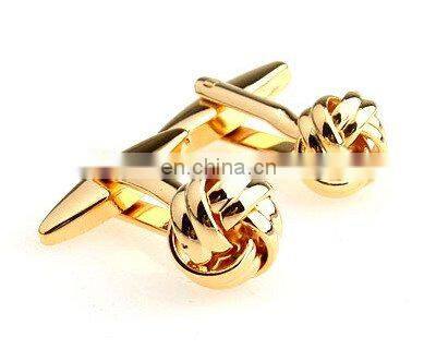 fashion jewelry 18k gold plated cufflinks high end metal knot cufflinks