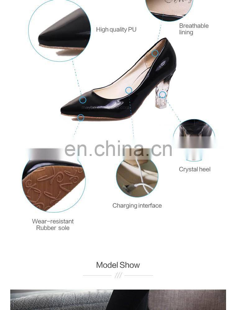 New Arrivels footwear Spring Wholesale Candy Multi Colored Pointy sexy high heels Led shoes Shining light Women shoes Tide shoes