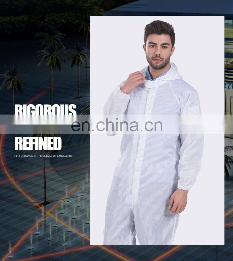 Custom Logo Polyester One-Piece Dust-proof Work Uniform Painted Work Coverall with Hat
