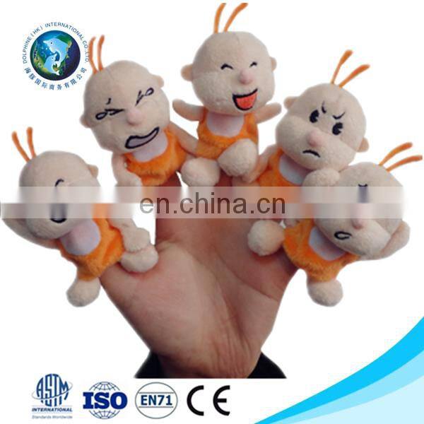 Educational baby toy doll finger puppet fashion cheap custom soft plush finger puppet and story