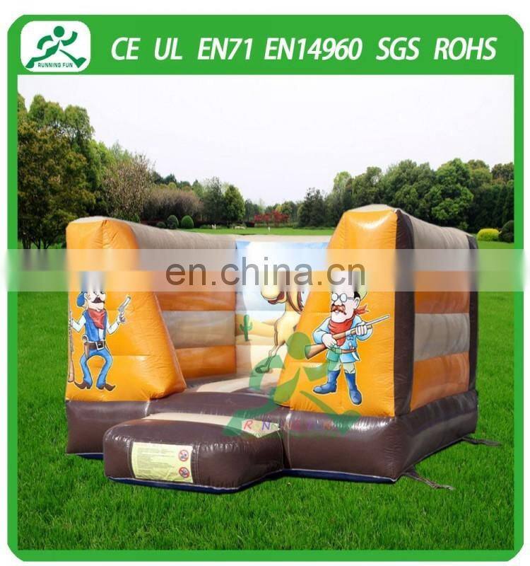 Mini inflatable western cowboy open bouncy castle