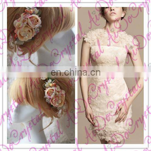 Aidocrystal champagne wedding party hair clips for hair headpiece bridal flower hair accessories for ladies