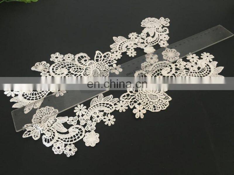 2017custom fancy flower lace patch/applique