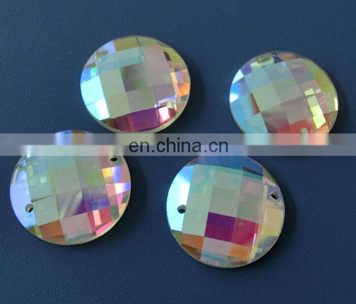 flat back Mirror beads can add holes special clothing button