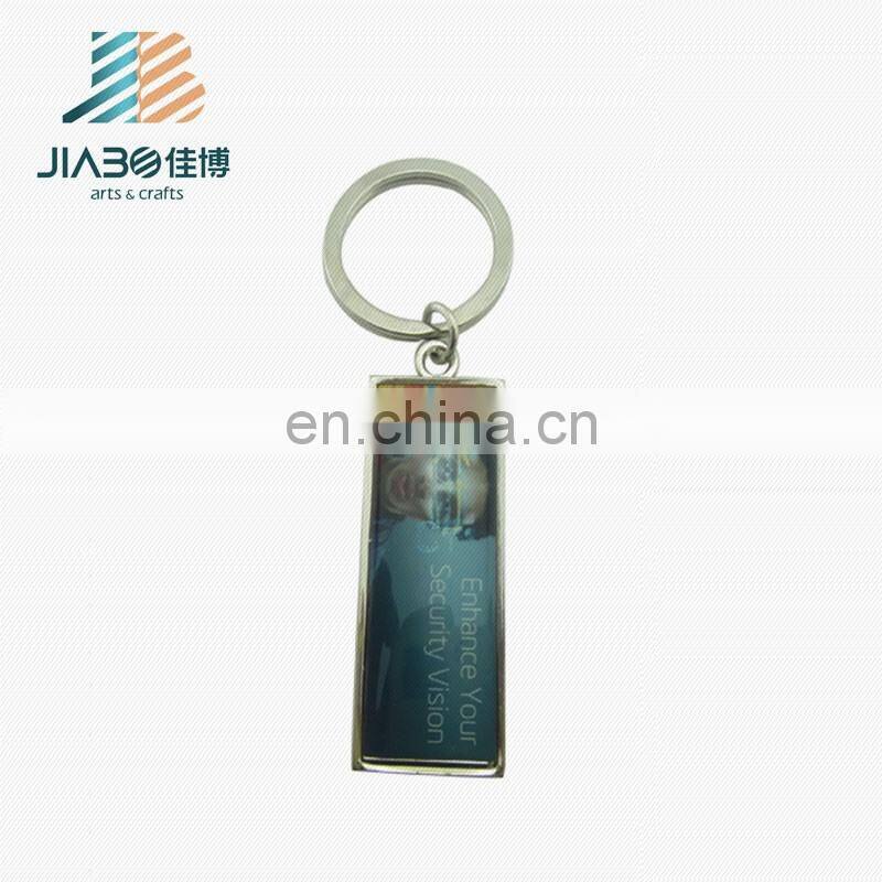 cheap rectangle shape custom keychain print with epoxy