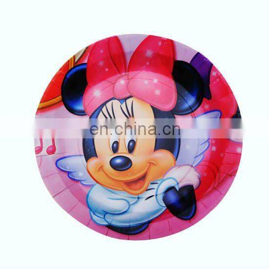 Popular 7" round cheap paper party plates for theme party