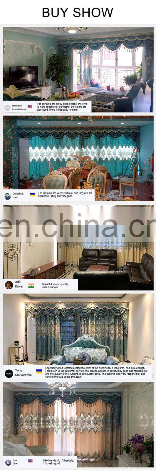 best quality wholesale sheer embroidery fabric curtain