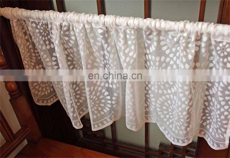 Embroidery floral sheer curtains door for small window curtain