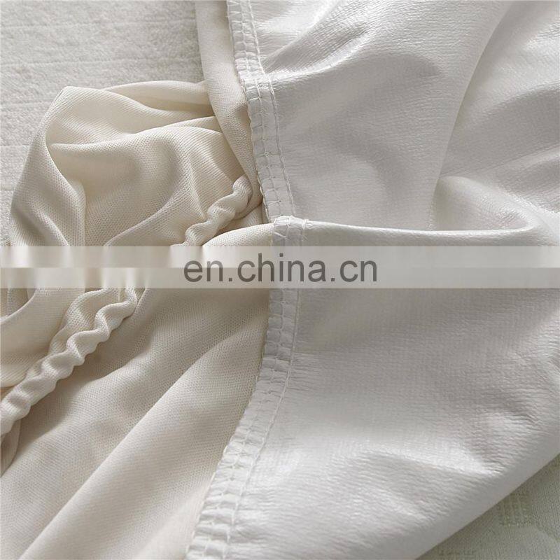 100% Cotton Removable Bed Mattress Cover Coated with Waterproof TPU Layer with Elastic Band