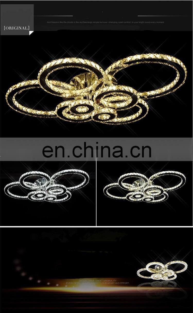 LED ring crystal living room lamp light luxury ceiling lamp simple modern creative luxury lamps