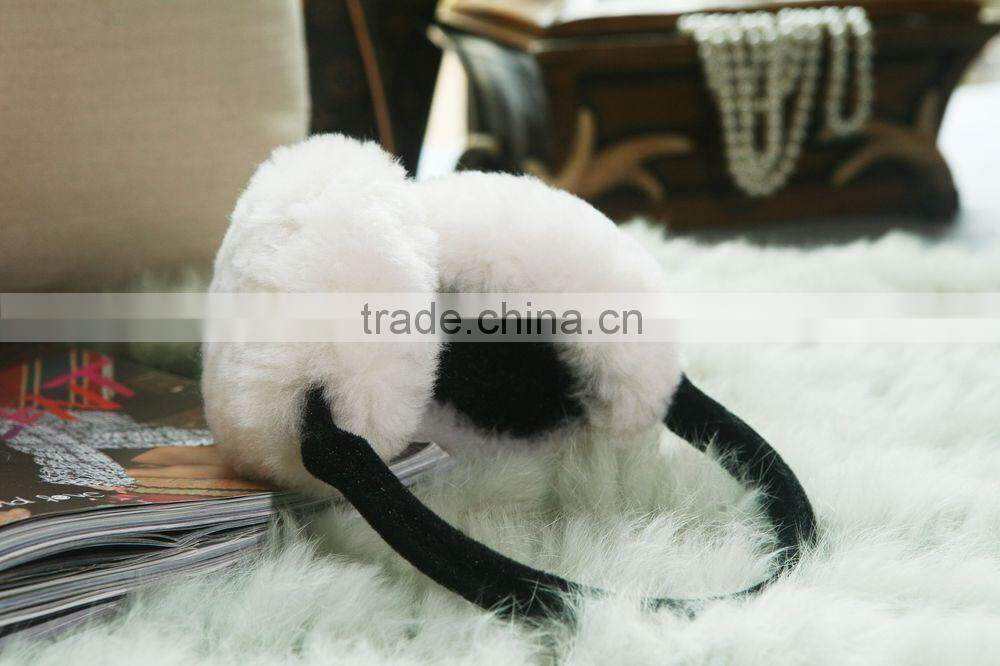 tanned genuine lamb wool and sheepskin earmuffs China supplier