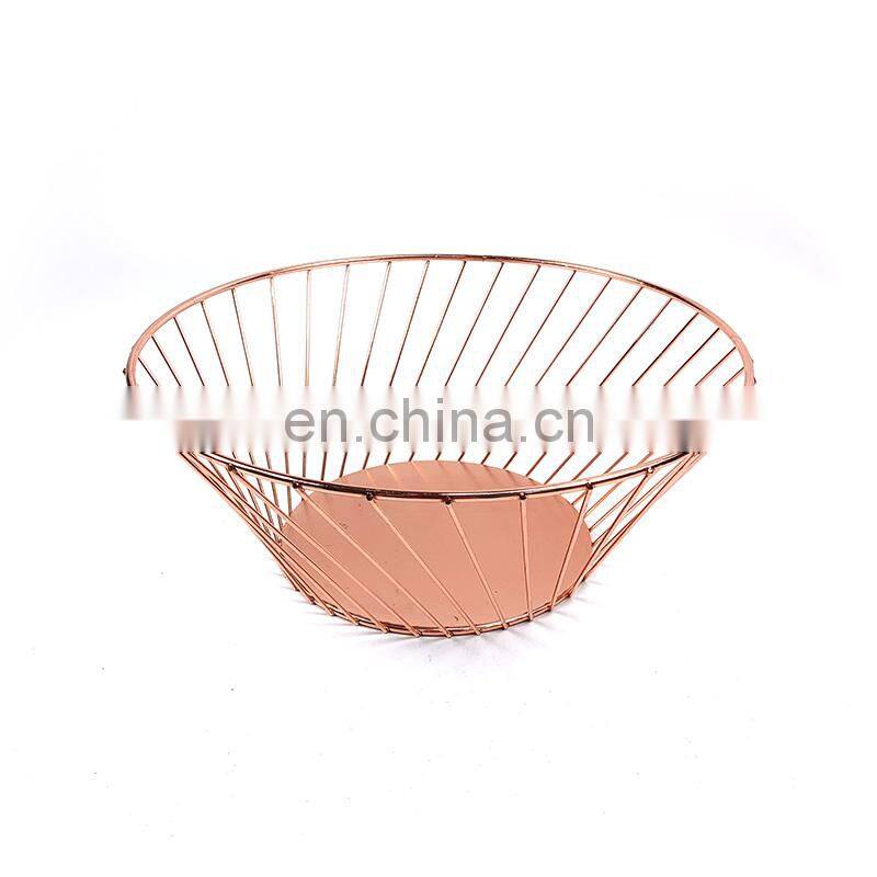 Countertop Fruits Bowl Food Holder Steel Mesh Rack Kitchen Drawer Gold Iron Baskets Metal Fruit Wire Basket