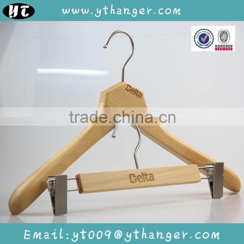 HA6950 high end top and bottom hanger wooden clothes hanger