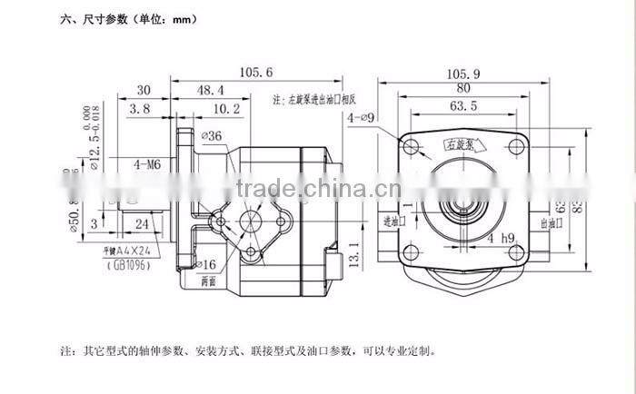 hydraulic oil gear pump for Construction machine