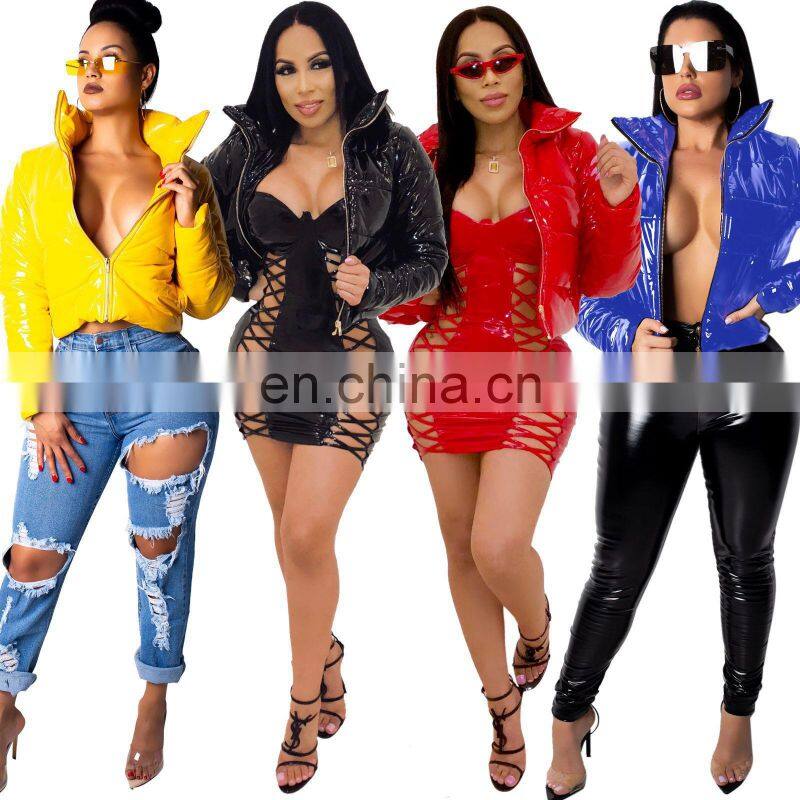 Wholesale S-4XL H88 custom bubble jacket women ladies reflective clothing women puffed bubble coat stand-up collar slim down jac