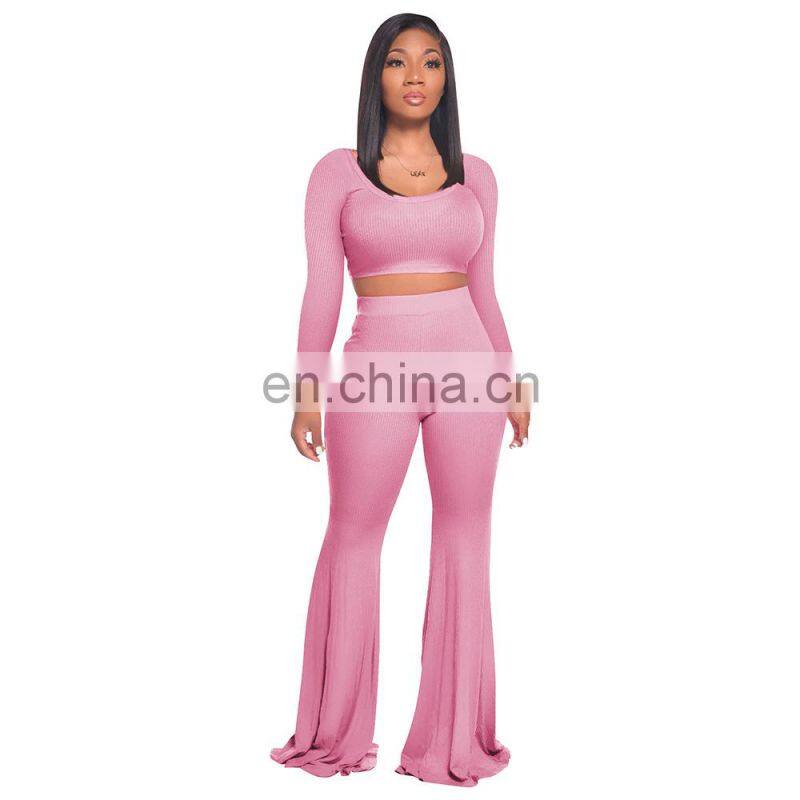 2021 Two Piece Set Women Clothing,2 Piece Set Women,Sexy Costumes Crop Top Matching Sets Outfit Two Piece Pants Set