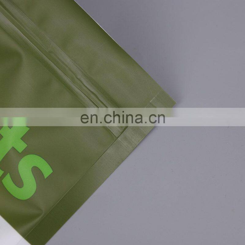 China gold supplier printed stand up dog food packaging mylar bags custom window with resealable zipper