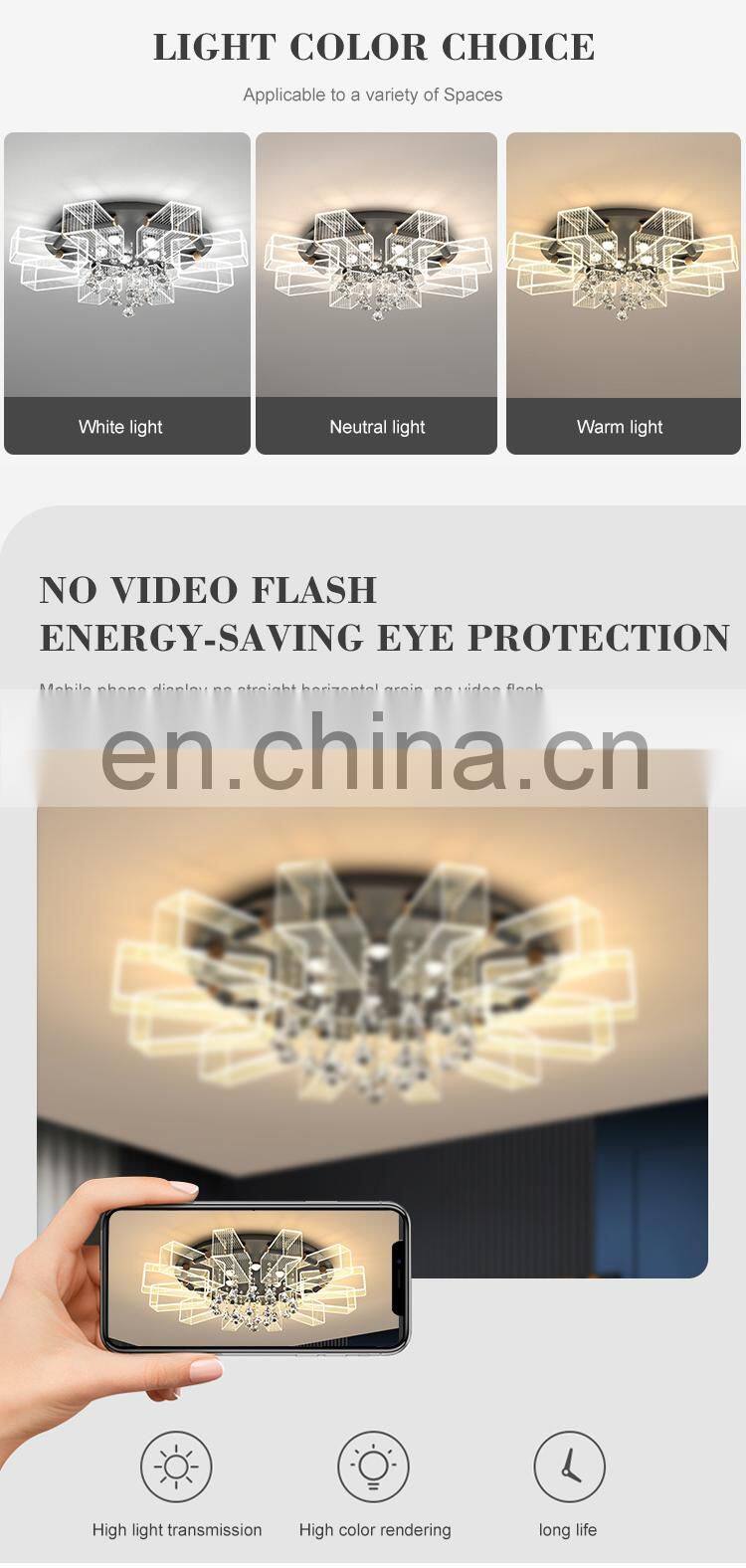 High Quality Indoor Luxury Decoration Acrylic Bedroom Living Room Modern LED Ceiling Lamp