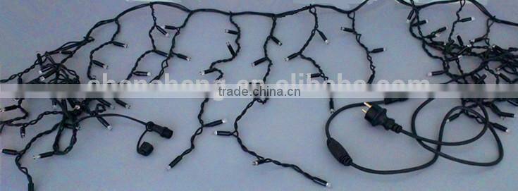 rubber cable led christmas icicle light with end connector
