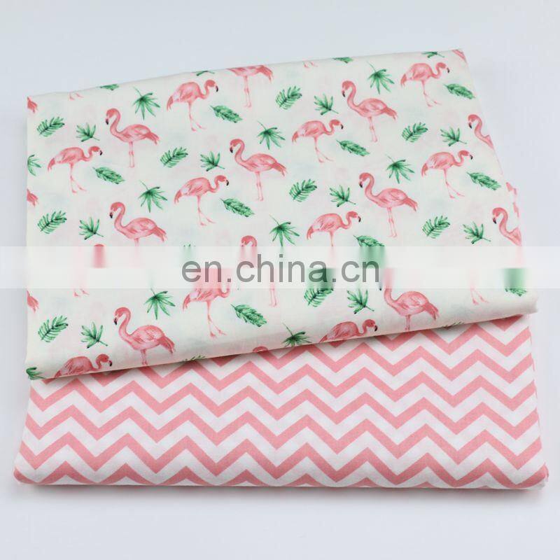 Cotton twill printed fabric cartoon Flamingo kindergarten baby pure cotton bedding products fabric