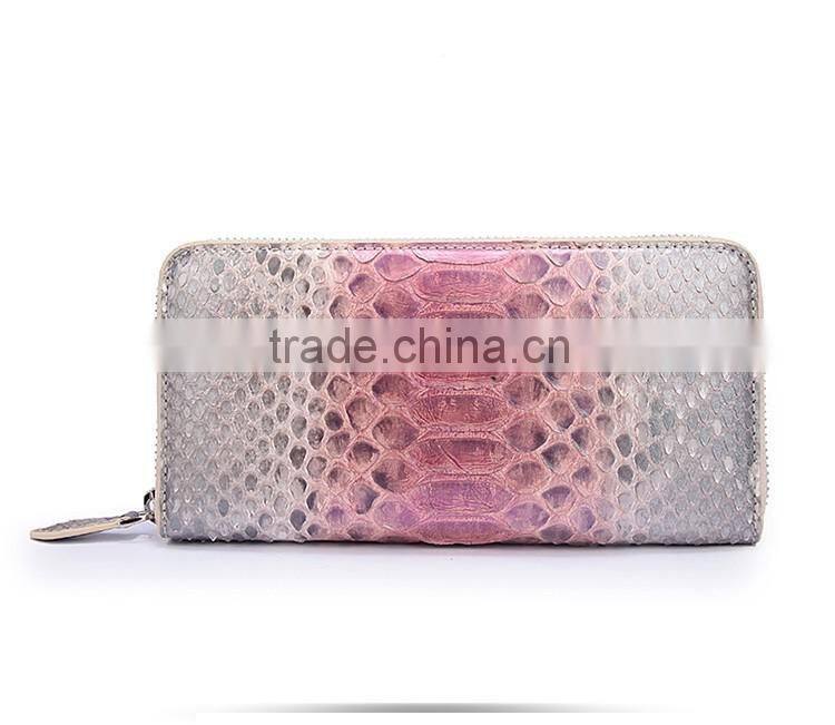 Custom Logo Lady Luxury Genuine Python Snake Skin Leather Clutch Bag Wallet for women