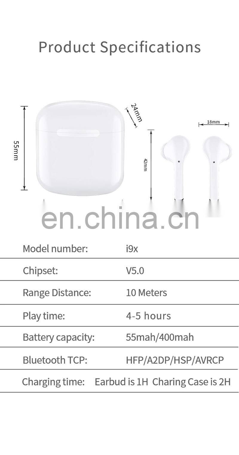 Amazon hot sale i9x Tws 5.0 touch control gaming headphones earbuds wireless earphone