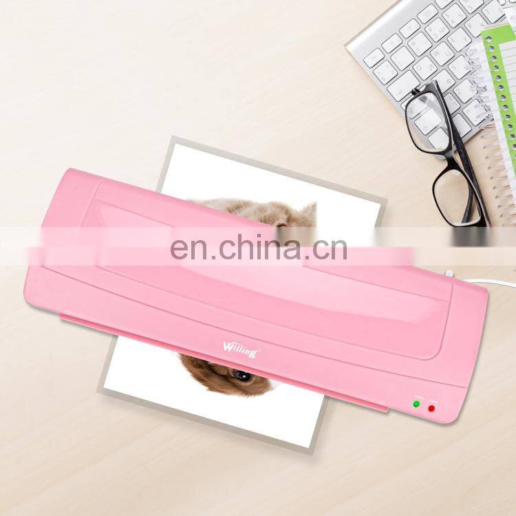 Good Quality ABS A3 A4 Photo Automatic Electric Plastic Hot Cold Pink Laminating Machine