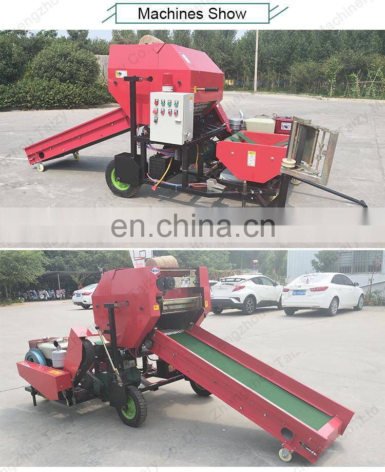 mini grass silage forage baler machine bale press packing machine