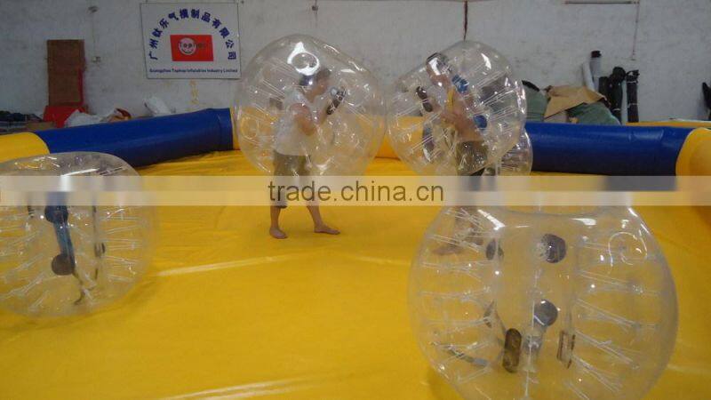 2015 New arrvail Inflatable ground pools / swimming pool with bumper ball bubble soccer ball