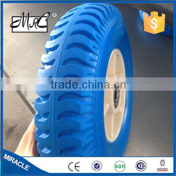 China pu leather 12 inch 3.50-5 wheel for wheelbarrow