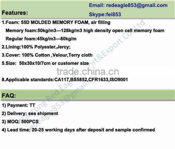 OEM memory foam airplane neck pillow for travel