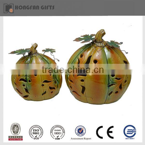 Fashion LED halloween ceramic decorative pumpkin light