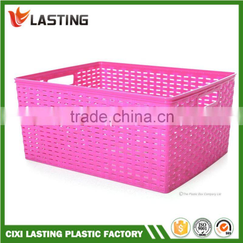 2015 new Plastic Large Plastic Laila Handy Tidy Basket Rattan Style