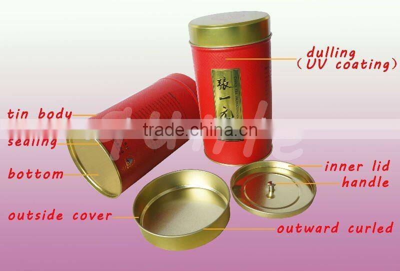 Tea Round Tin Cans Sale With Printing and uv coating embossed