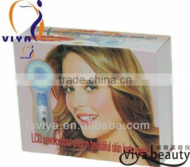 LW012 Popular LCD 7 color photon LED skin rejuvenation ultrasonic