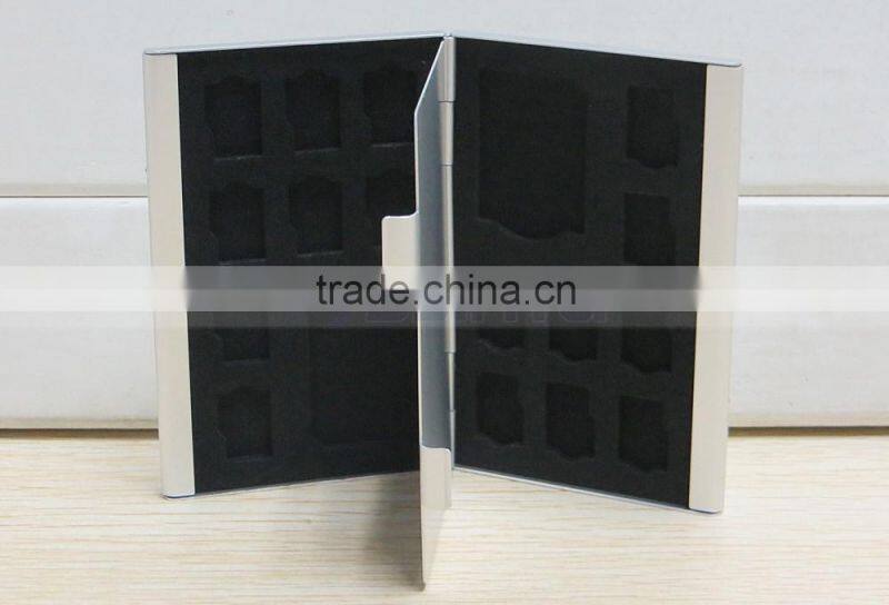 Aluminum Memory Card Case for MicroSD Card SD SDHC CARD 16TF+2SD