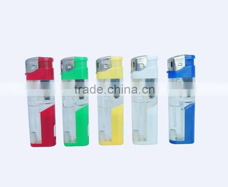 8.1cm transparent refillable electronic lighter led lighter for cigarette