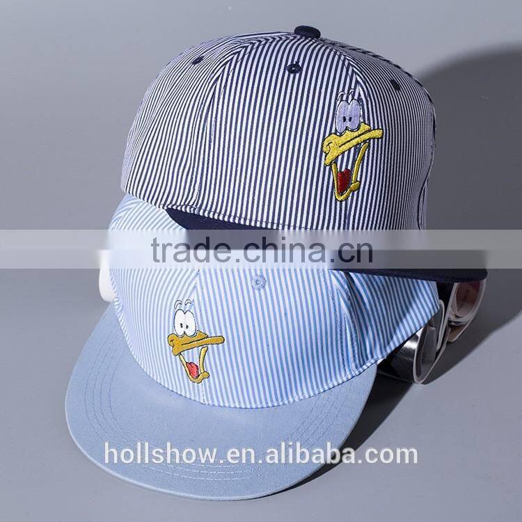 Cute Cartoon Duck Head Embroidery Male Female Plain Cheap Snapback Caps