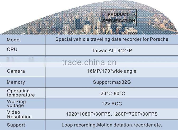 Camera car dvr,smallest hd car dvr camera,night vision car camera for Porsche