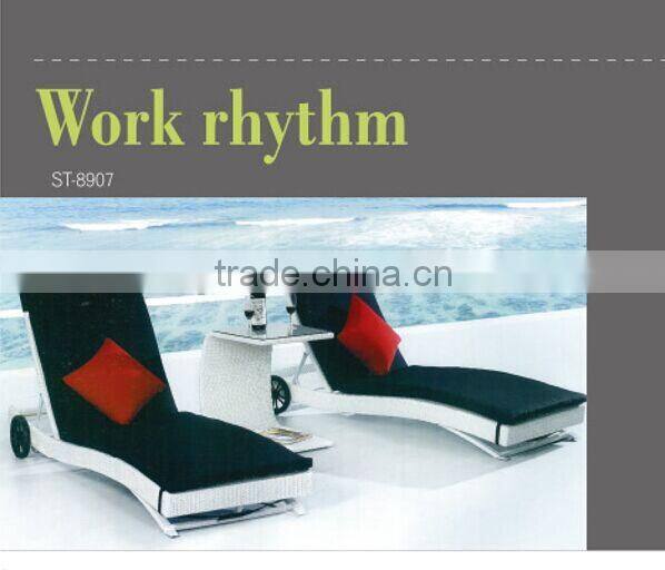 2014 Latest Design Rattan Outdoor Furniture Sun Bath Lounge Bed for foshan guangdong
