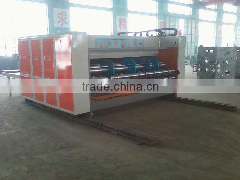 Three color flexo printing slotting carton making machine
