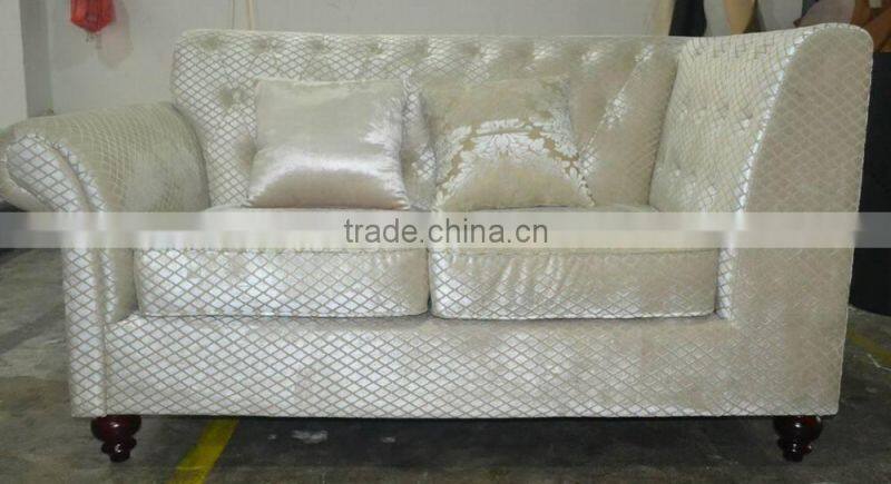 Brown leather solid legs hotel sofa XY3438