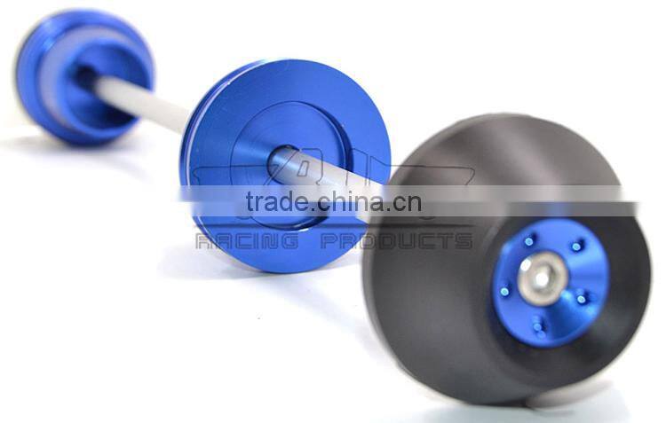 BJ-FS-YA004 Customized CNC Aluminum and 3D POM Rear Axle Slider Sportbike Frame Sliders for Yamaha Yzf-R25 13-14