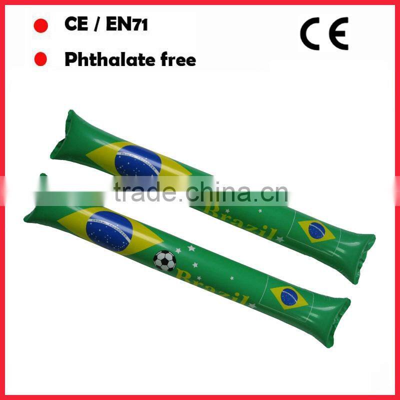 custom printing orange color inflatable bang bang sticks cheering sticks for promotion