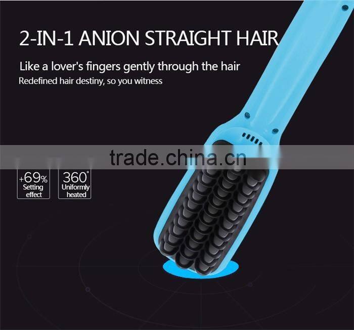 New developed PTC heating ceramic hair straightener blue