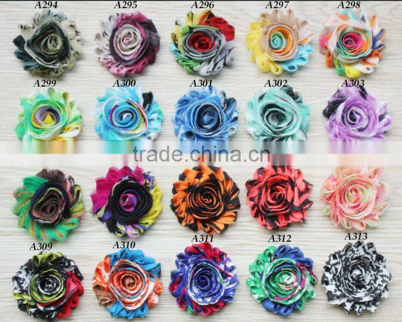 Non-frayed Chiffon Shabby Baseball Flower In Pieces For Baby Hair Flower