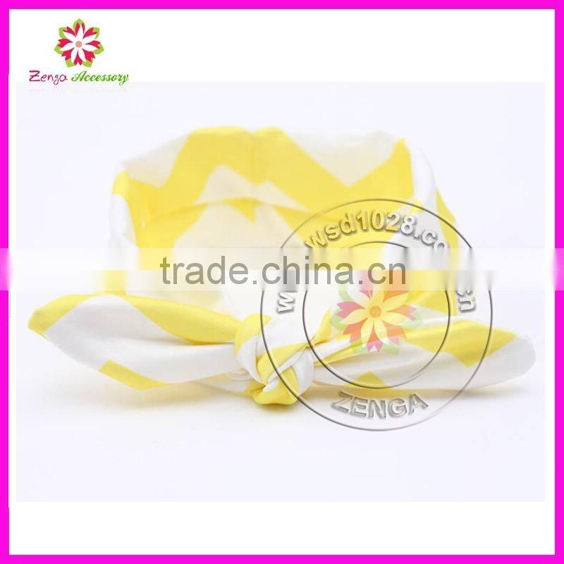 Chevron printed cat ear cotton headband, chevron cotton headband, chevron cotton elastic hairband