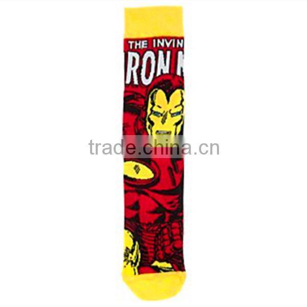 Red and Yellow Iron Man fashion socks man